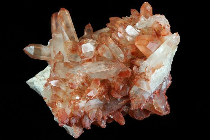 Natural, Red Quartz Crystal Cluster - Morocco #80648